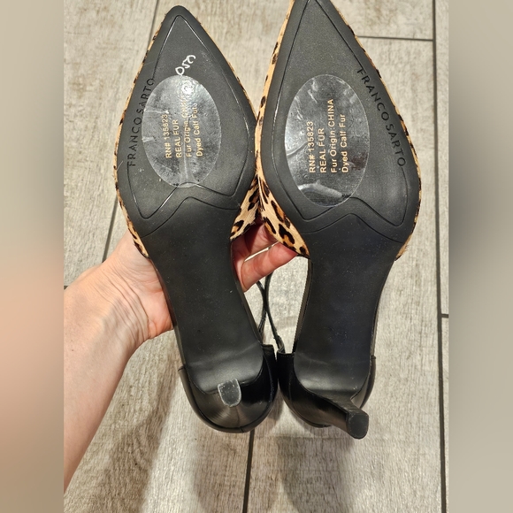 Franco Sarto Davey Cowhide Pointed Toe Pumps Sz 9.5 M New Leopard Print - Picture 3 of 6